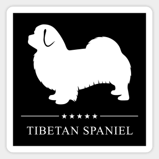 Tibetan Spaniel Dog White Silhouette Magnet